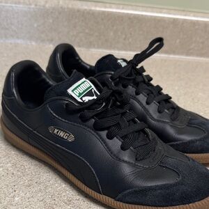 Puma Men's Black Leather King Sneakers